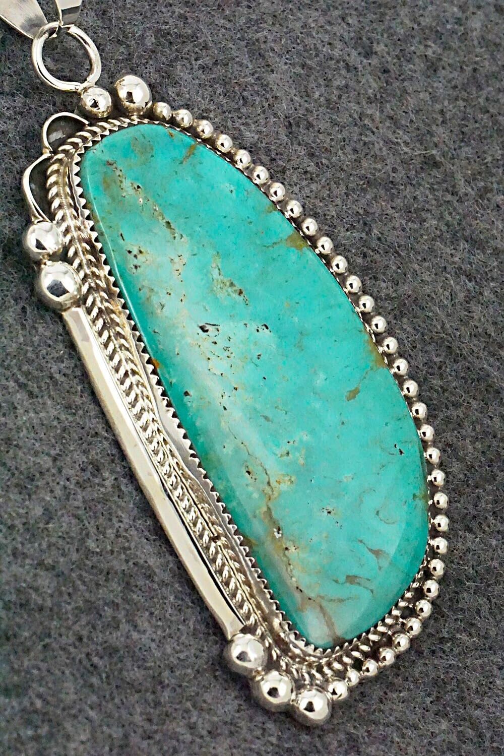 Turquoise and Sterling Silver Pendant - Leslie Nez