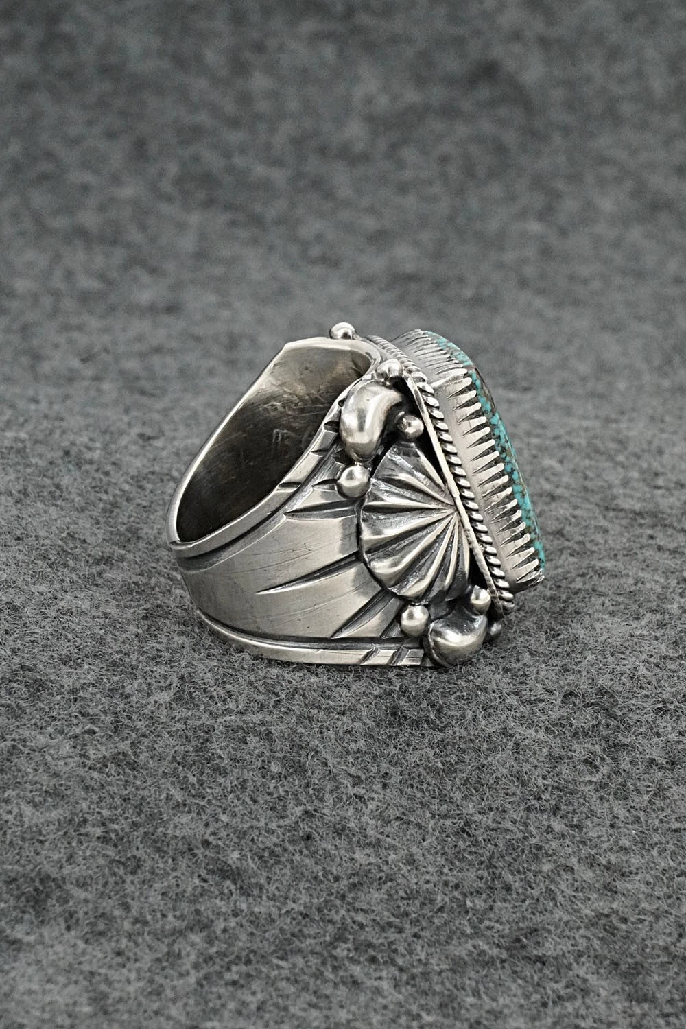 Turquoise & Sterling Silver Ring - Delbert Gordon - Size 11.5