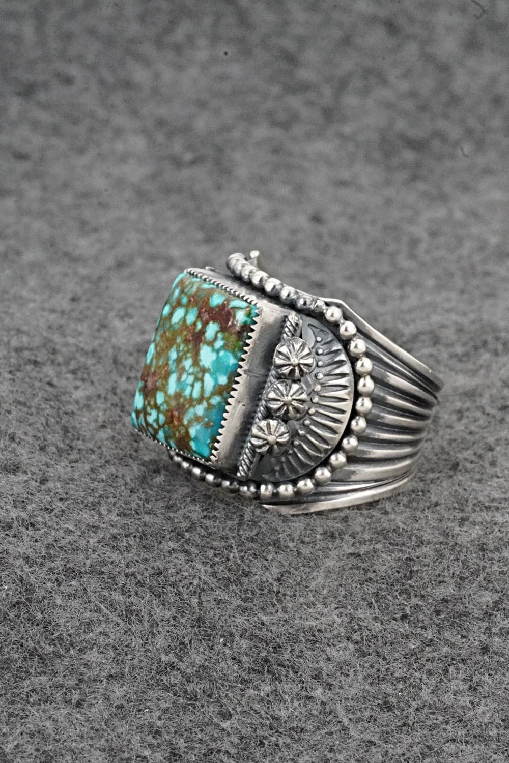 Turquoise & Sterling Silver Ring - Delbert Gordon - Size 12.5