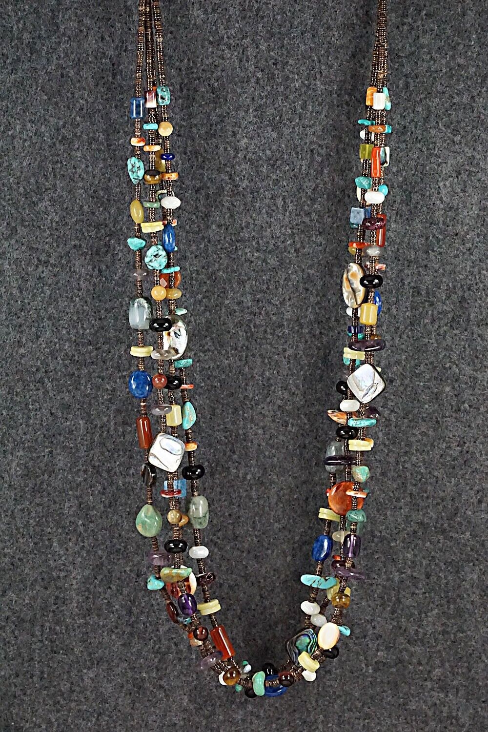 Multi Stone and Sterling Silver Necklace - Helen Tsosie