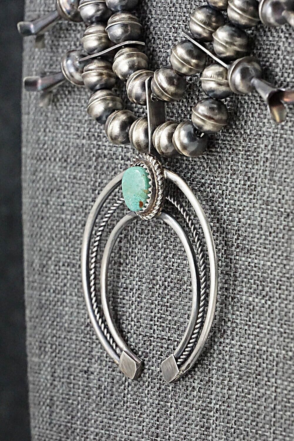 Turquoise & Sterling Silver Squash Blossom Set - Phil Garcia