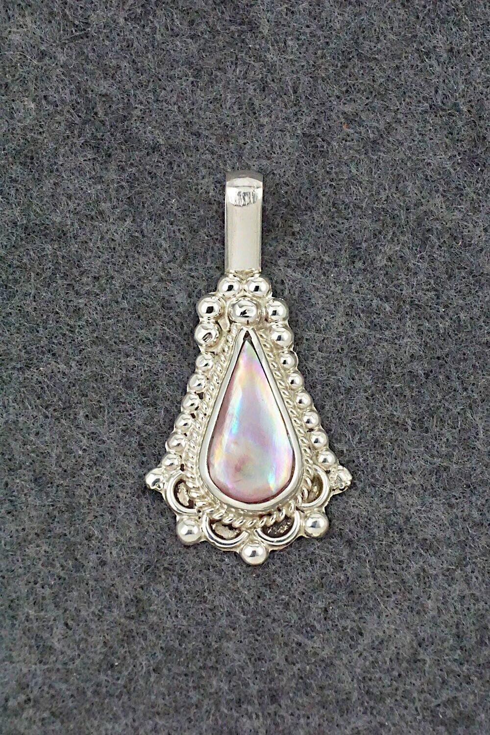 Mother of Pearl & Sterling Silver Pendant - Juanita Yatsatie