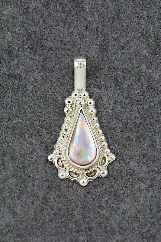 Mother of Pearl & Sterling Silver Pendant - Juanita Yatsatie