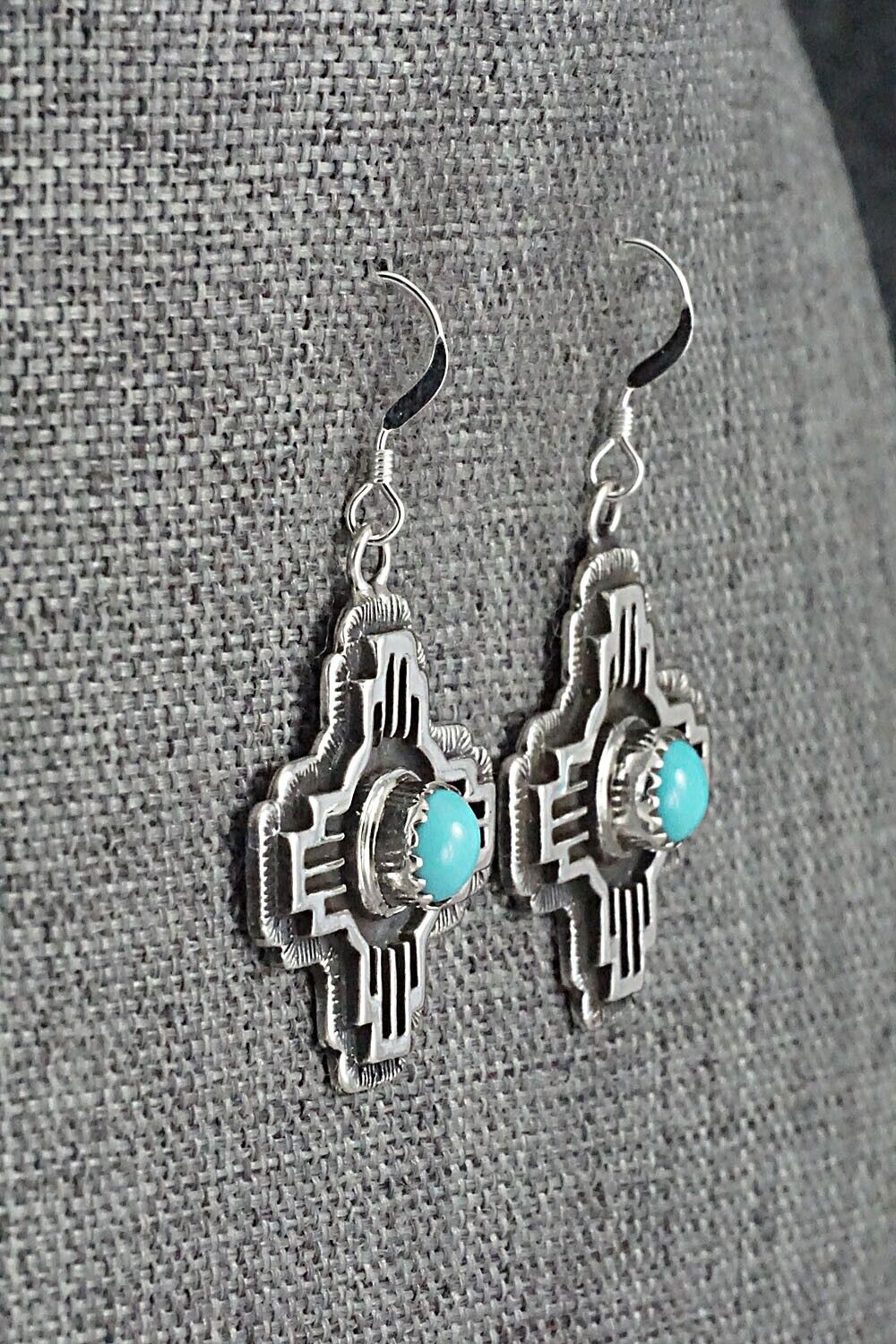 Turquoise & Sterling Silver Earrings - Angeline Platero