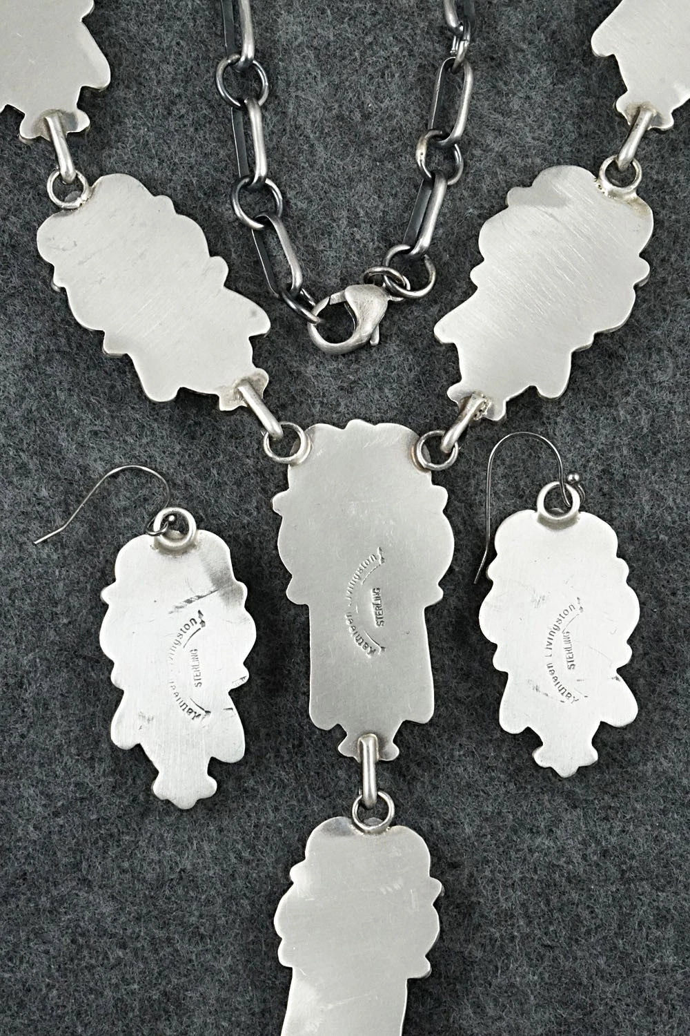 Turquoise & Sterling Silver Necklace and Earrings Set - Kathleen Livingston