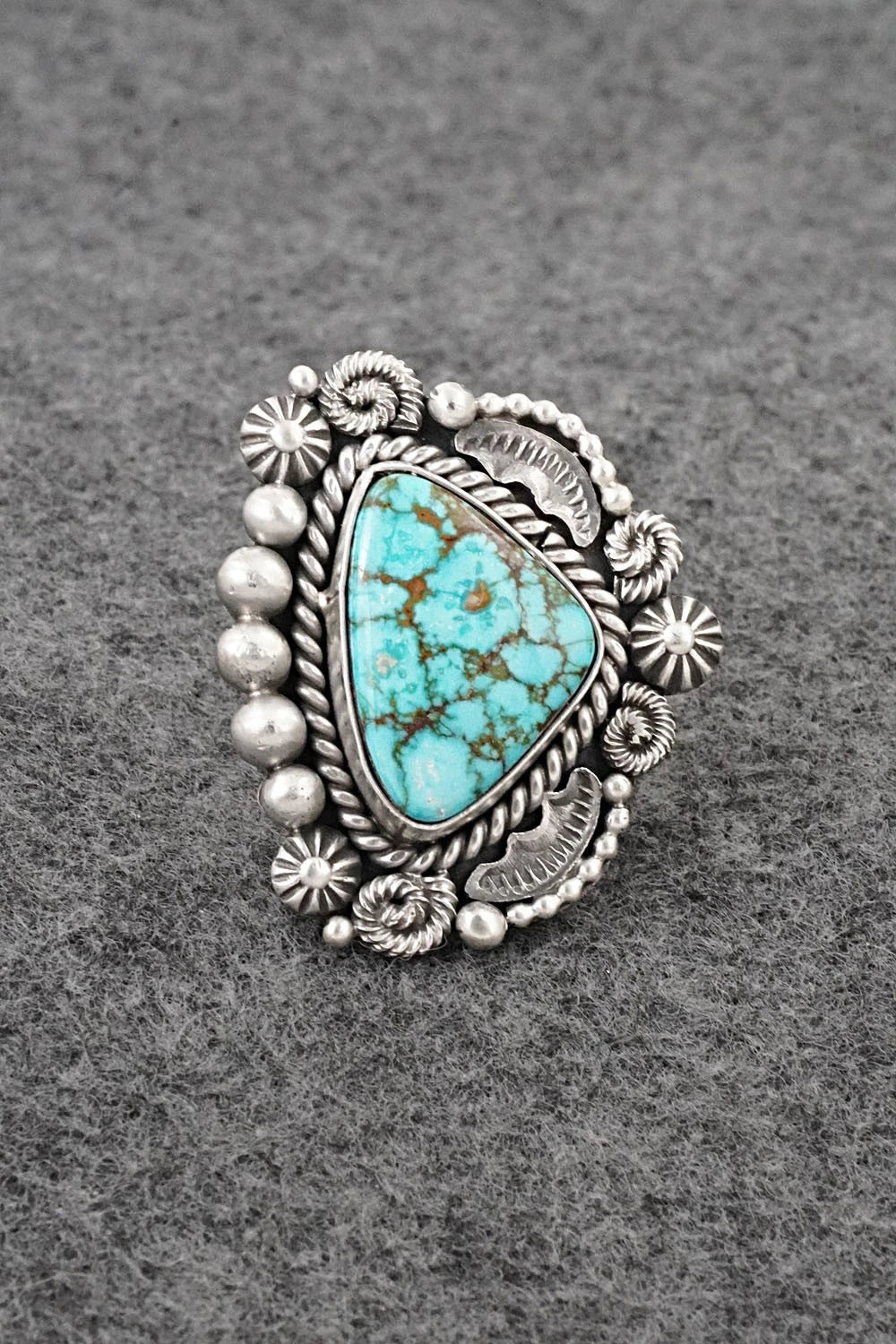 Turquoise & Sterling Silver Ring - Rosita Calladitto - Size 9