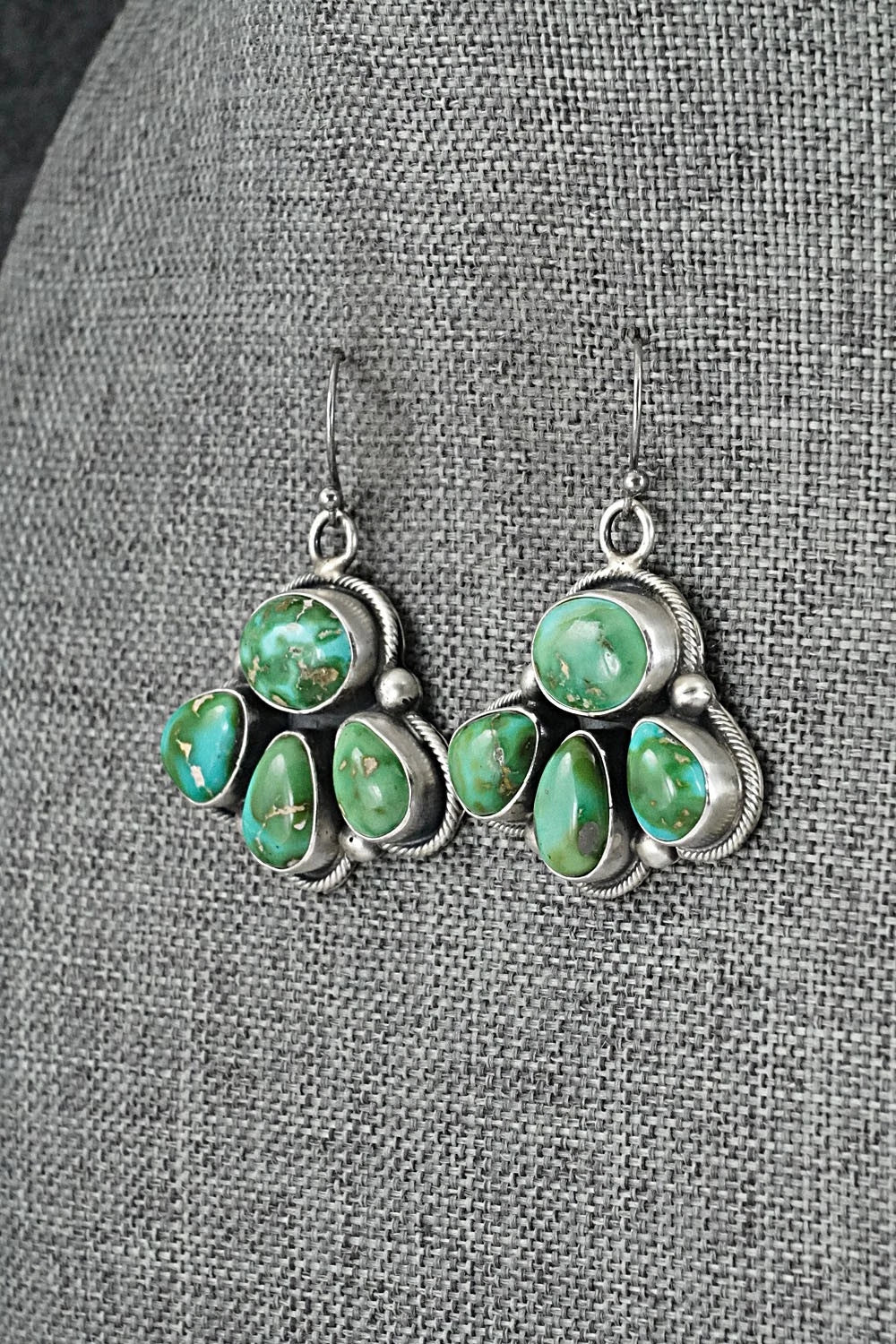 Turquoise & Sterling Silver Necklace and Earrings Set - Paul Livingston