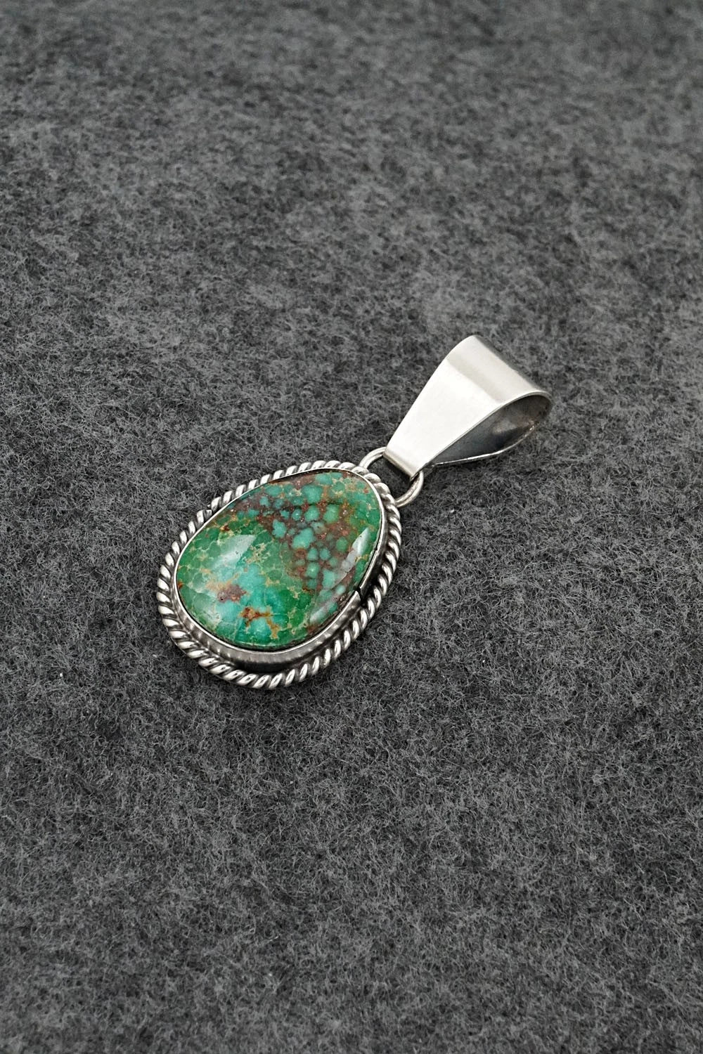 Turquoise & Sterling Silver Pendant - Eugene Gruber