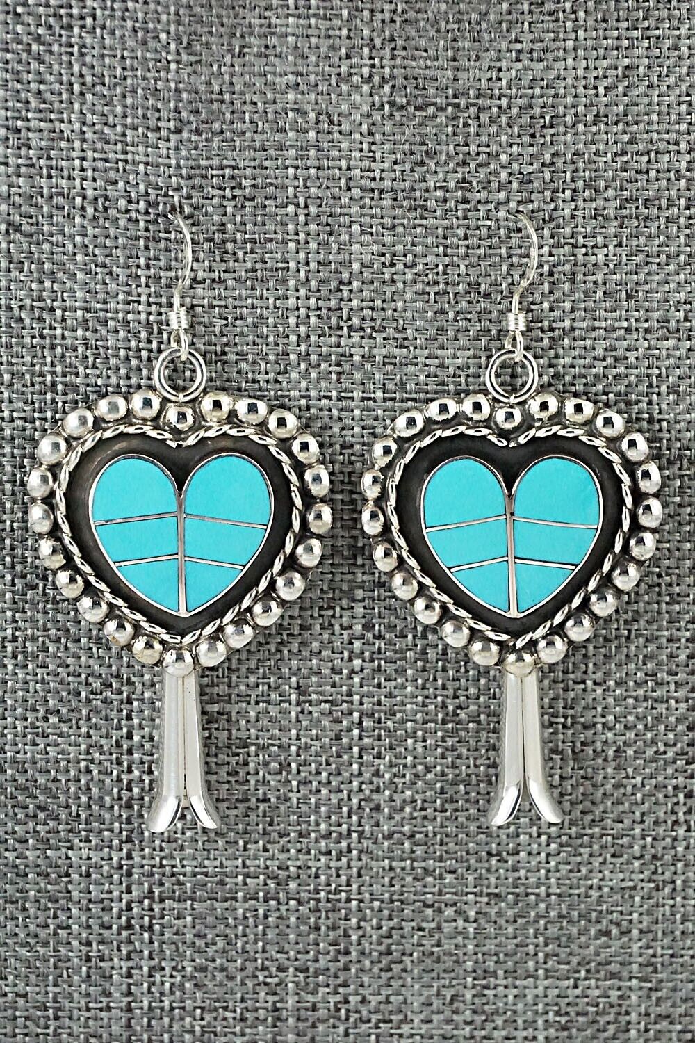 Turquoise & Sterling Silver Squash Blossom Set - Faye Lowsayatee