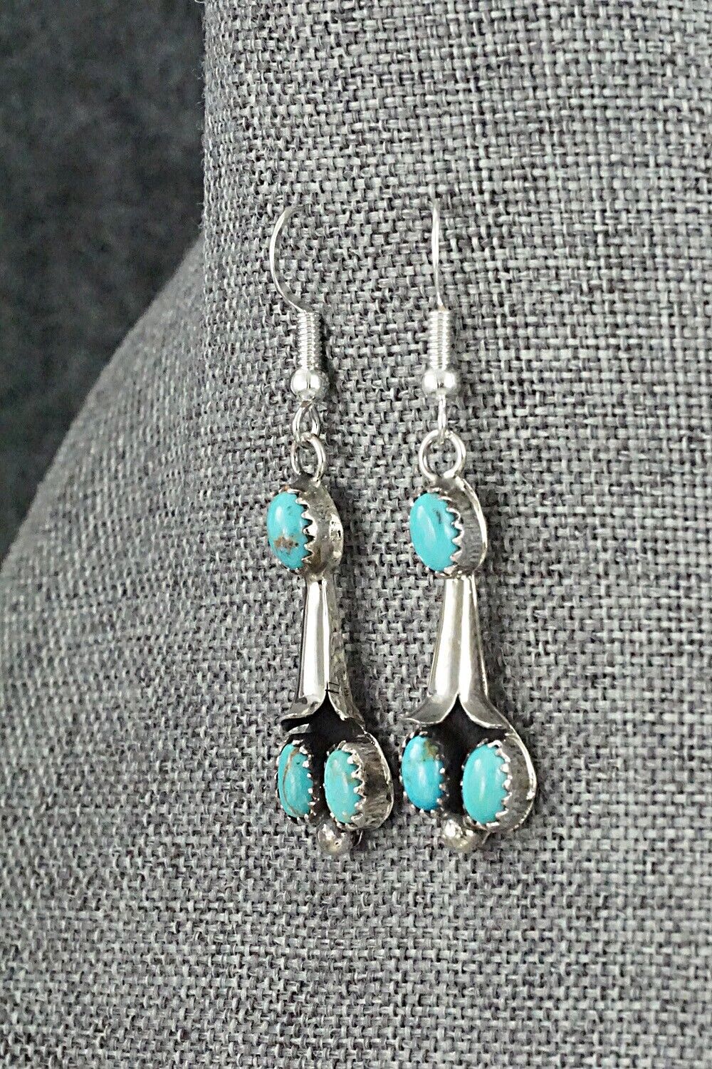 Turquoise & Sterling Silver Mini Squash Blossom Set - Phil Garcia