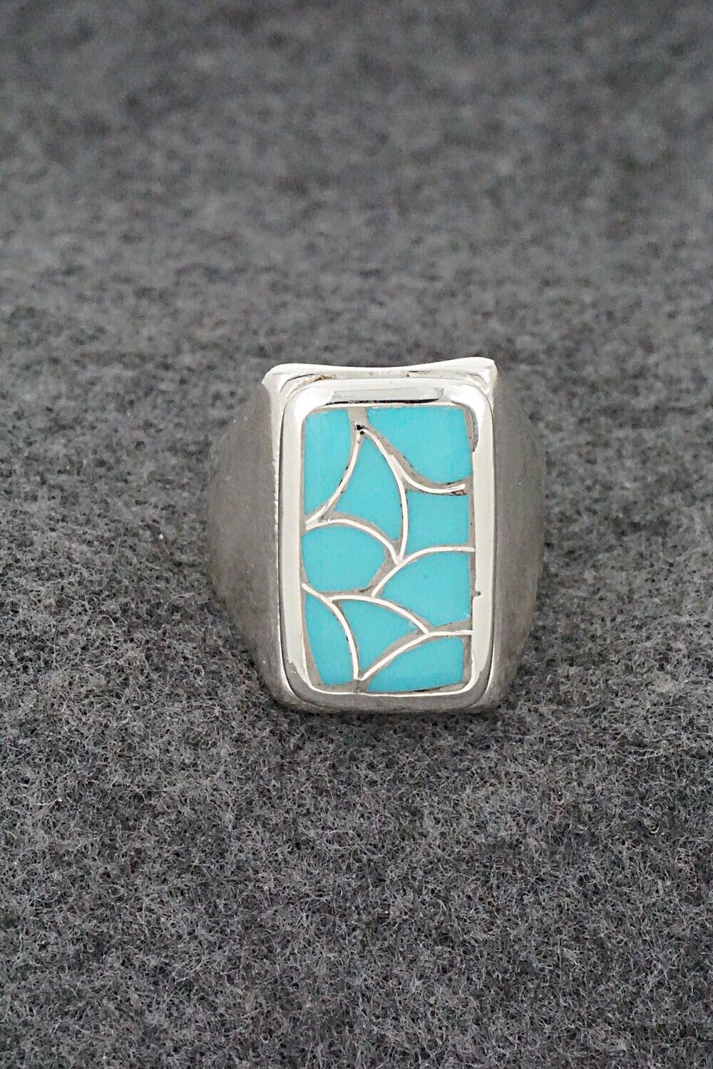 Turquoise & Sterling Silver Ring - Orena Leekya - Size 10.5