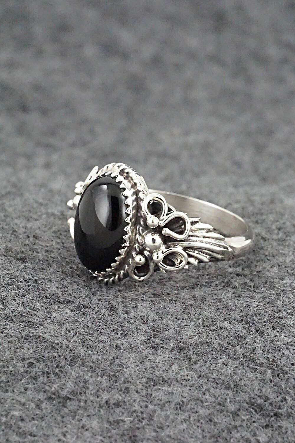 Onyx & Sterling Silver Ring - Jeannette Saunders - Size 12