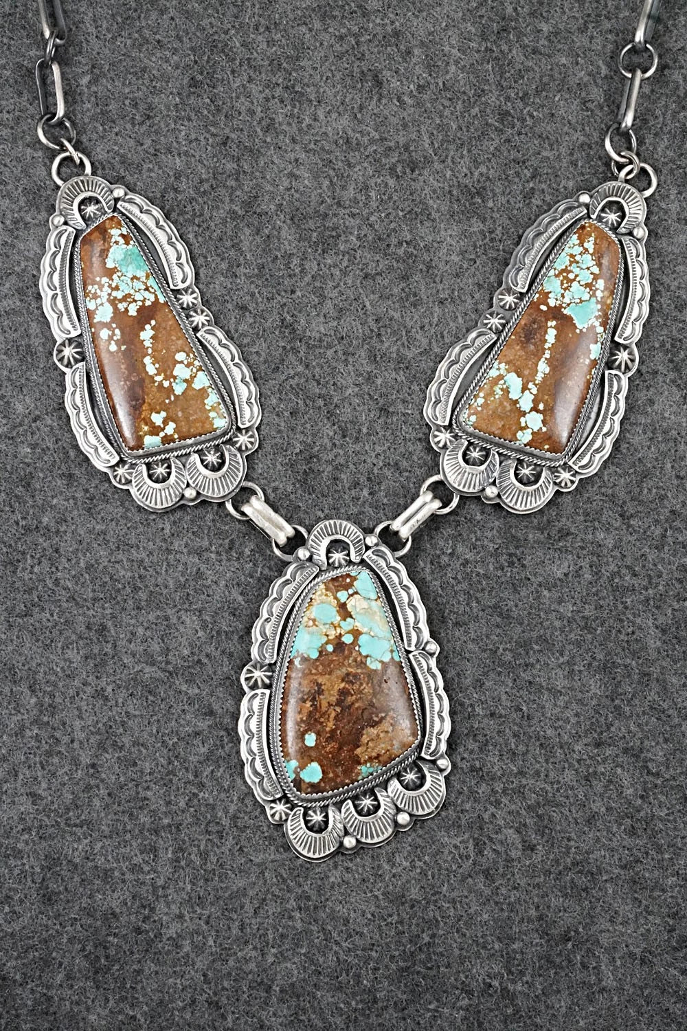 Turquoise & Sterling Silver Necklace and Earrings Set - Randy Boyd