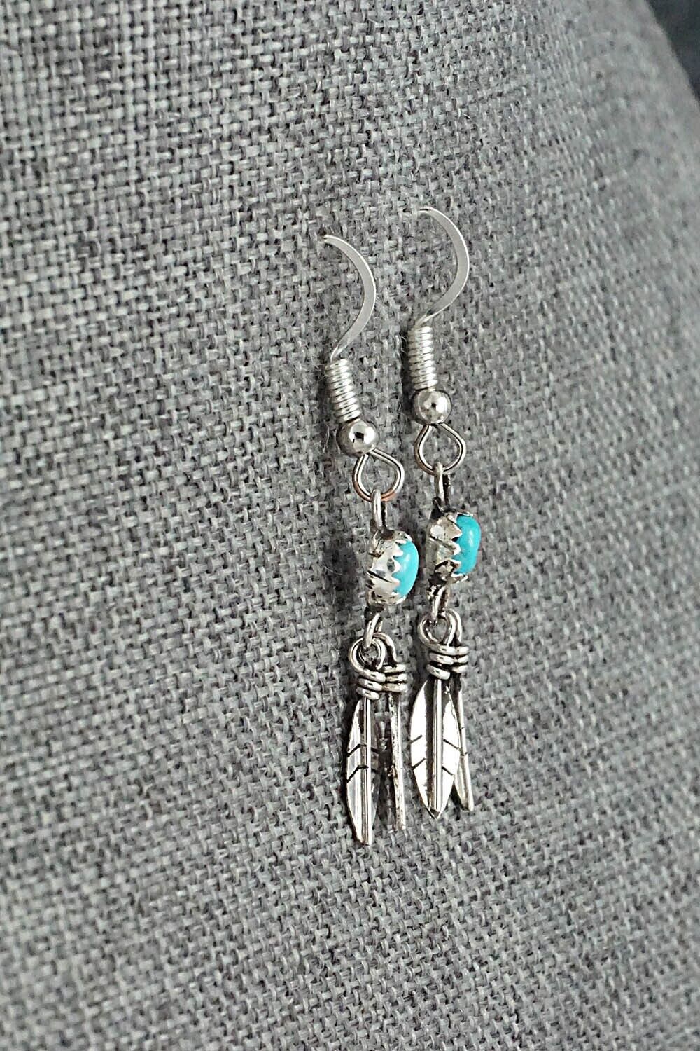 Turquoise & Sterling Silver Earrings - Cornilia Yazhe
