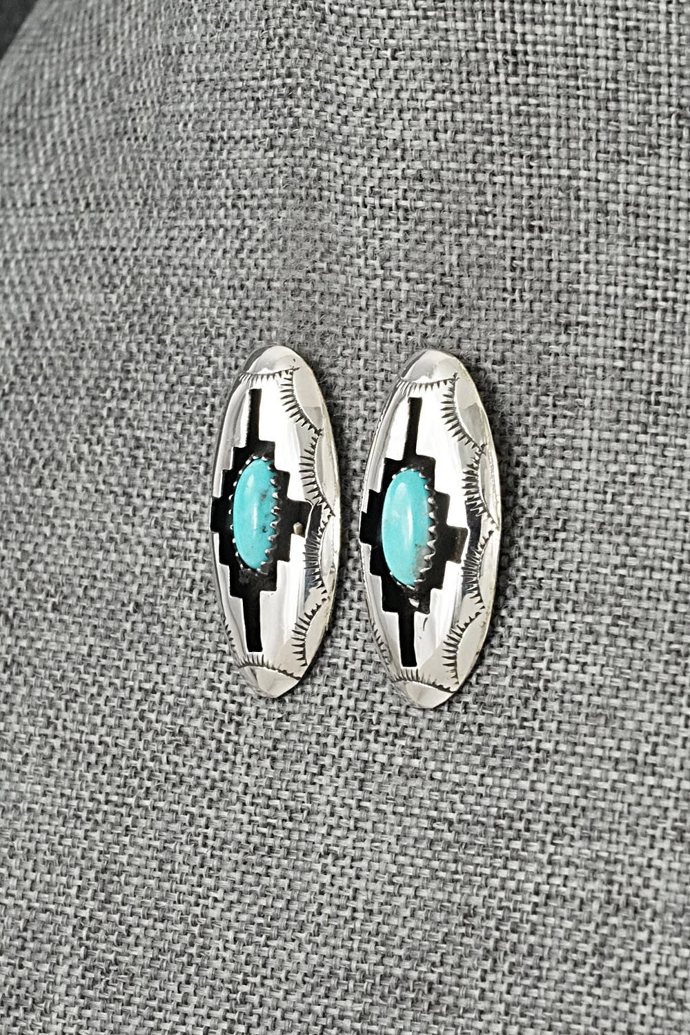 Turquoise & Sterling Silver Earrings - Felix Perry