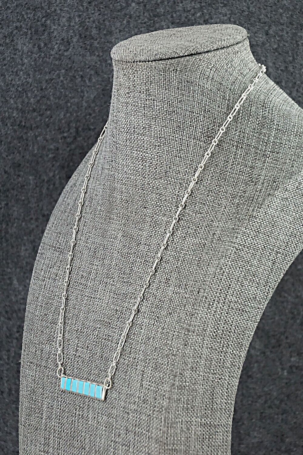 Turquoise & Sterling Silver Necklace - Glennetta Luna