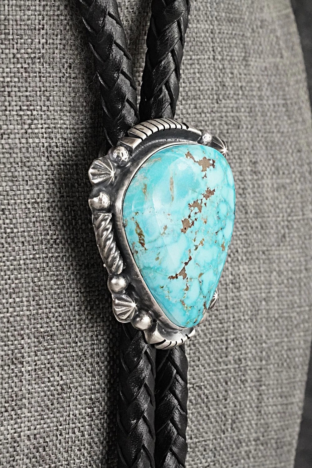 Turquoise & Sterling Silver Bolo Tie - Bob Becenti