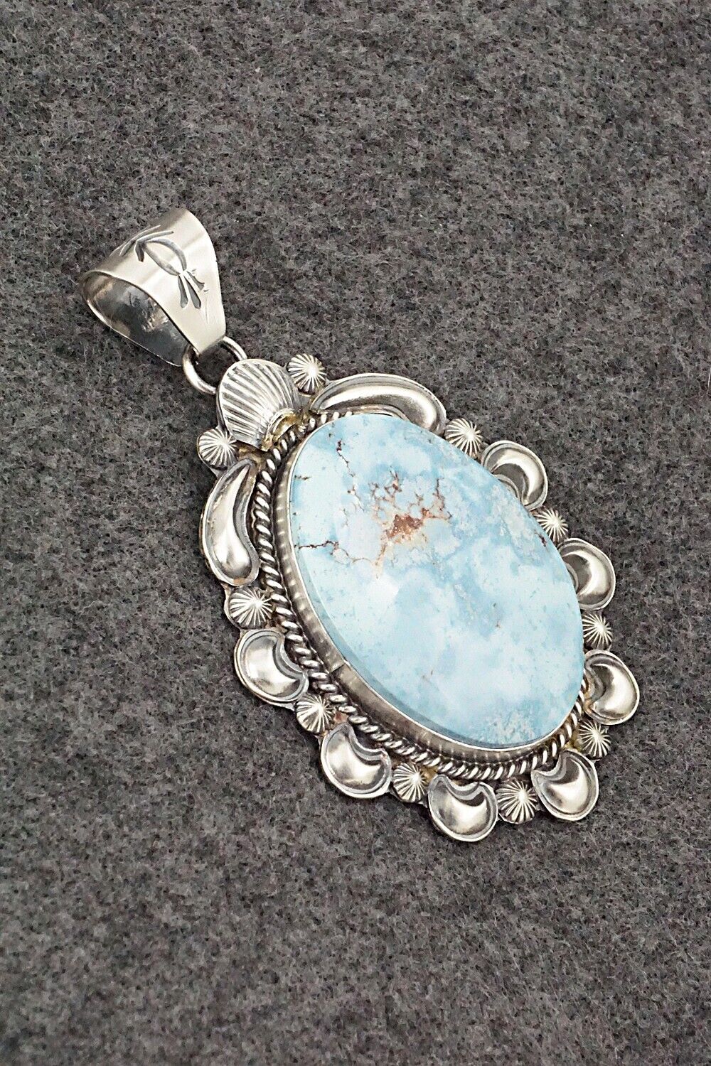 Turquoise & Sterling Silver Pendant - Raymond Delgarito