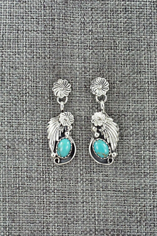 Turquoise & Sterling Silver Earrings - Verley Betone