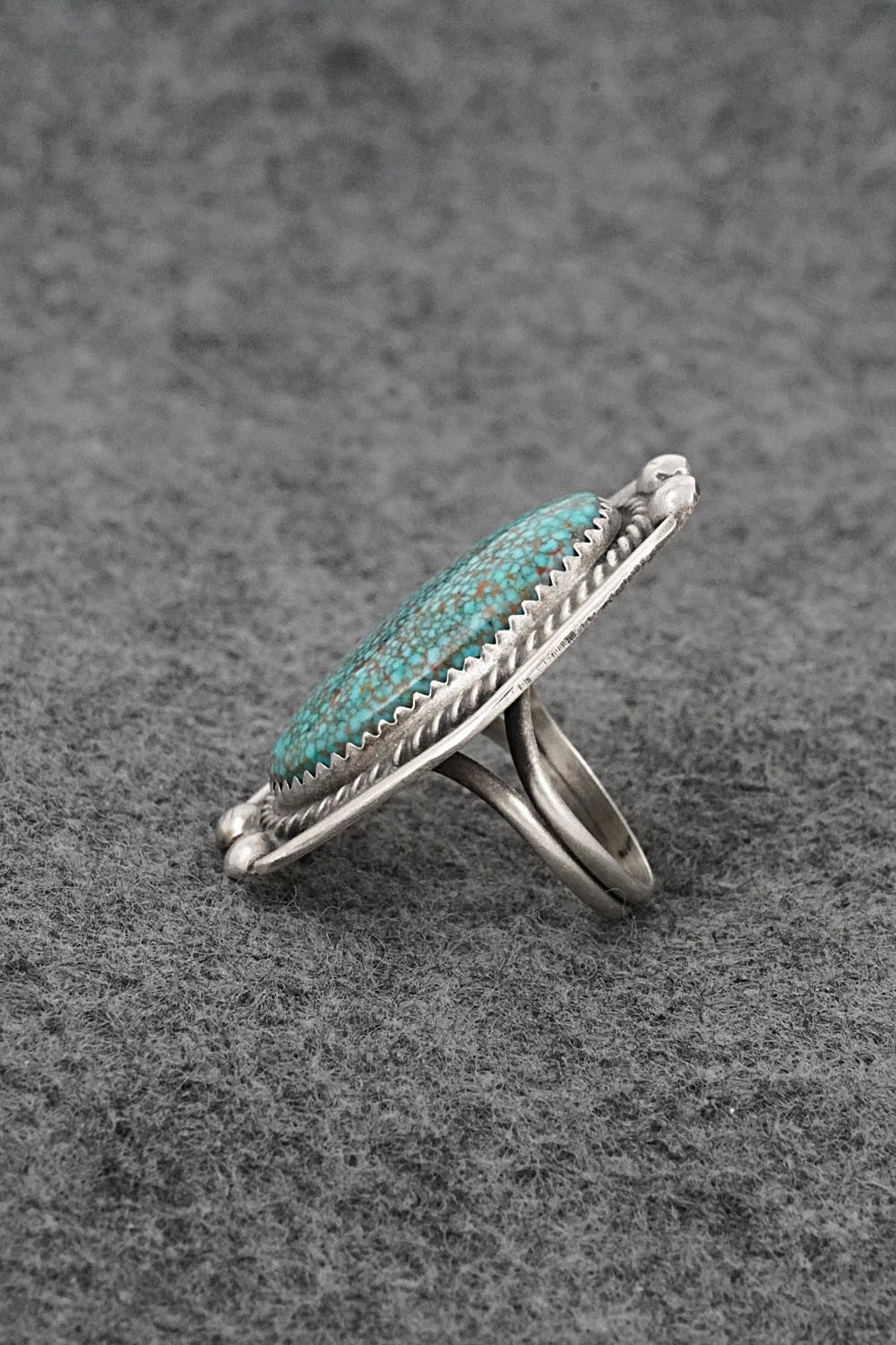 Turquoise & Sterling Silver Ring - Leslie Nez - Size 6