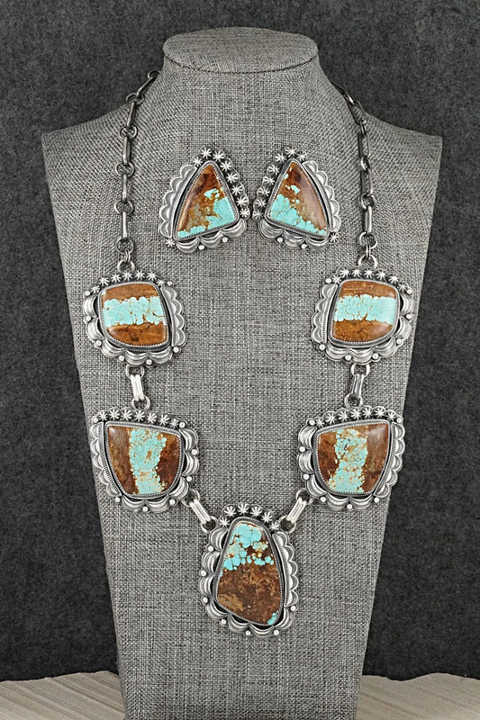 Turquoise & Sterling Silver Necklace and Earrings Set - Randy Boyd