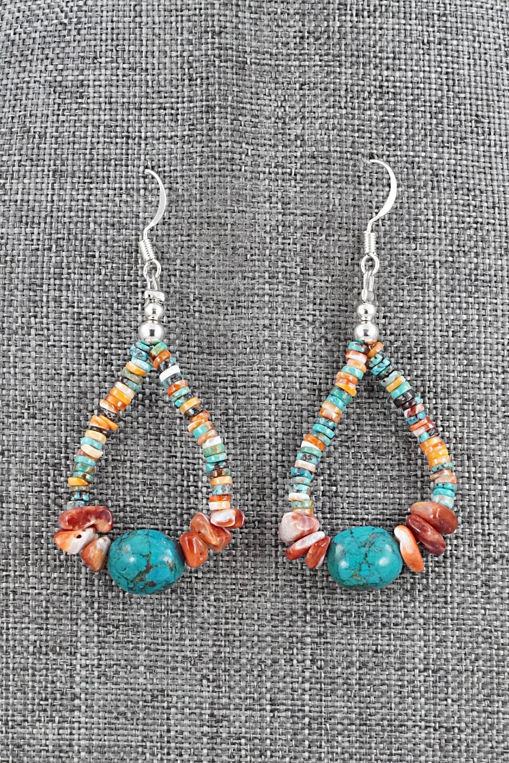 Spiny Oyster, Turquoise & Sterling Silver Necklace Set - Erika Brown