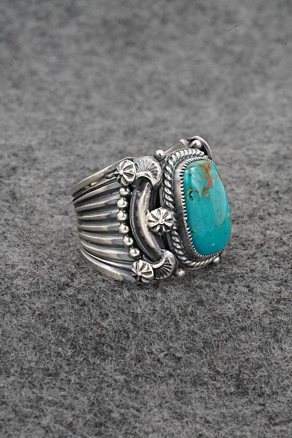 Turquoise & Sterling Silver Ring - Delbert Gordon - Size 9