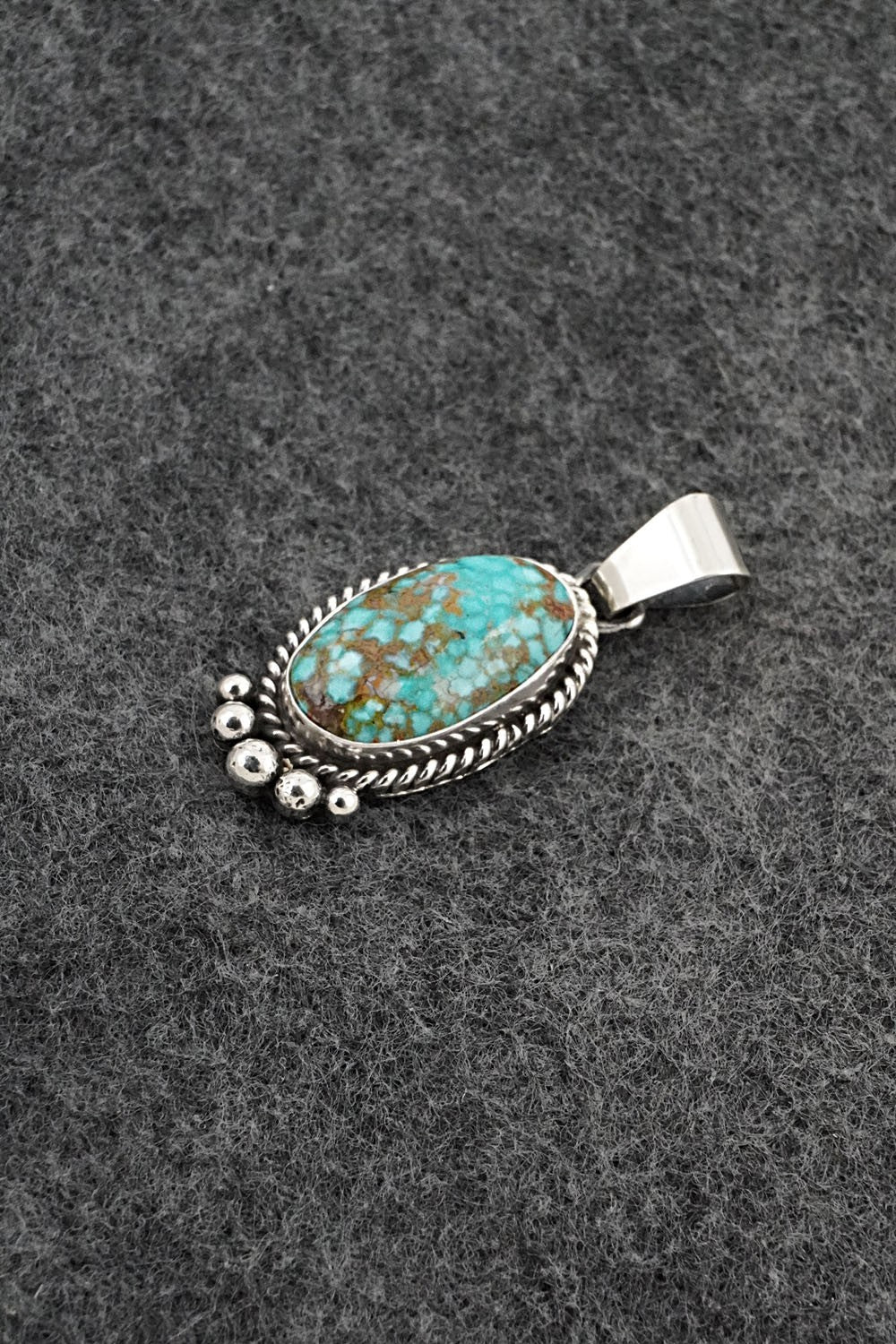 Turquoise & Sterling Silver Pendant - Eugene Gruber