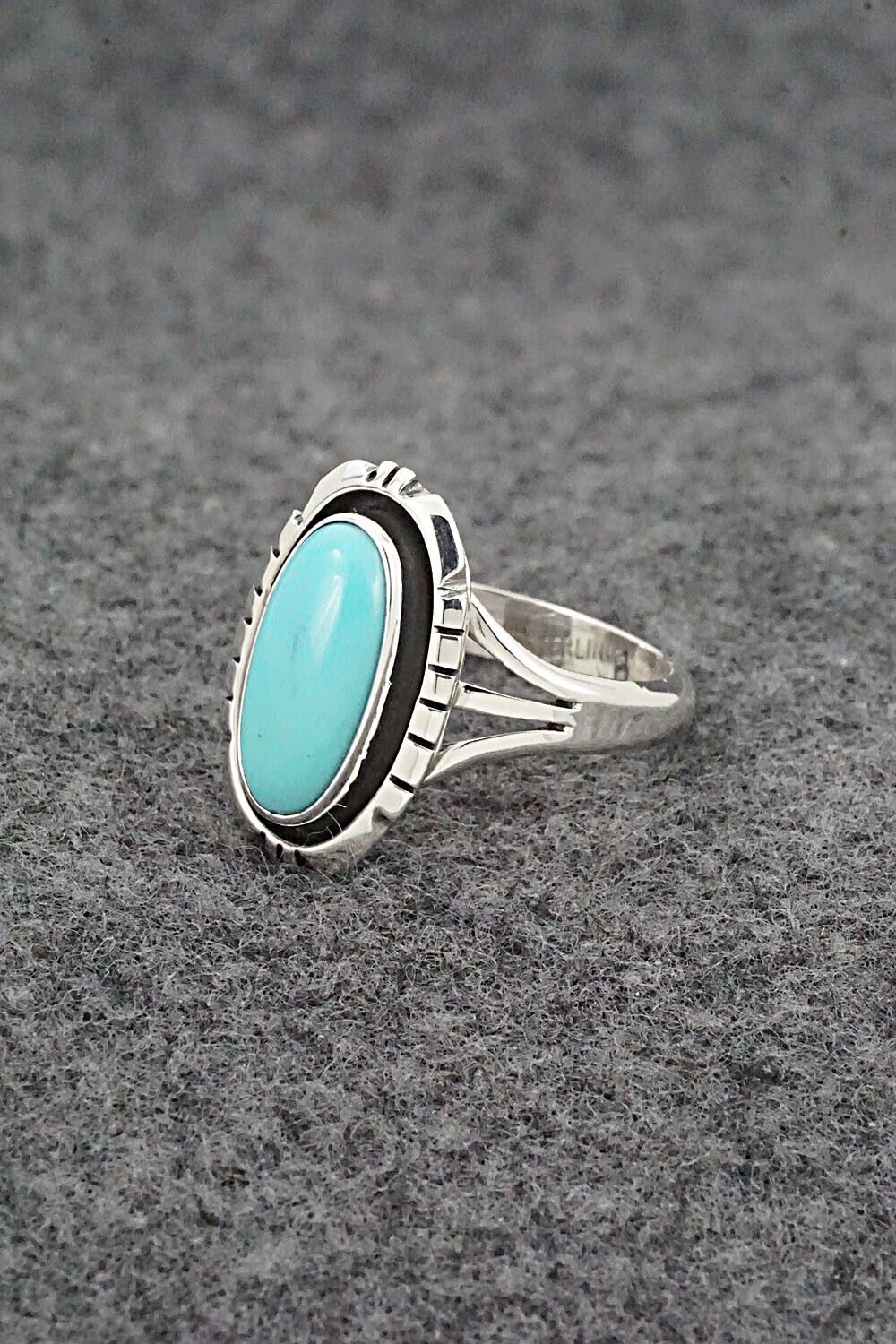 Turquoise & Sterling Silver Ring - Amos Begay - Size 6.25