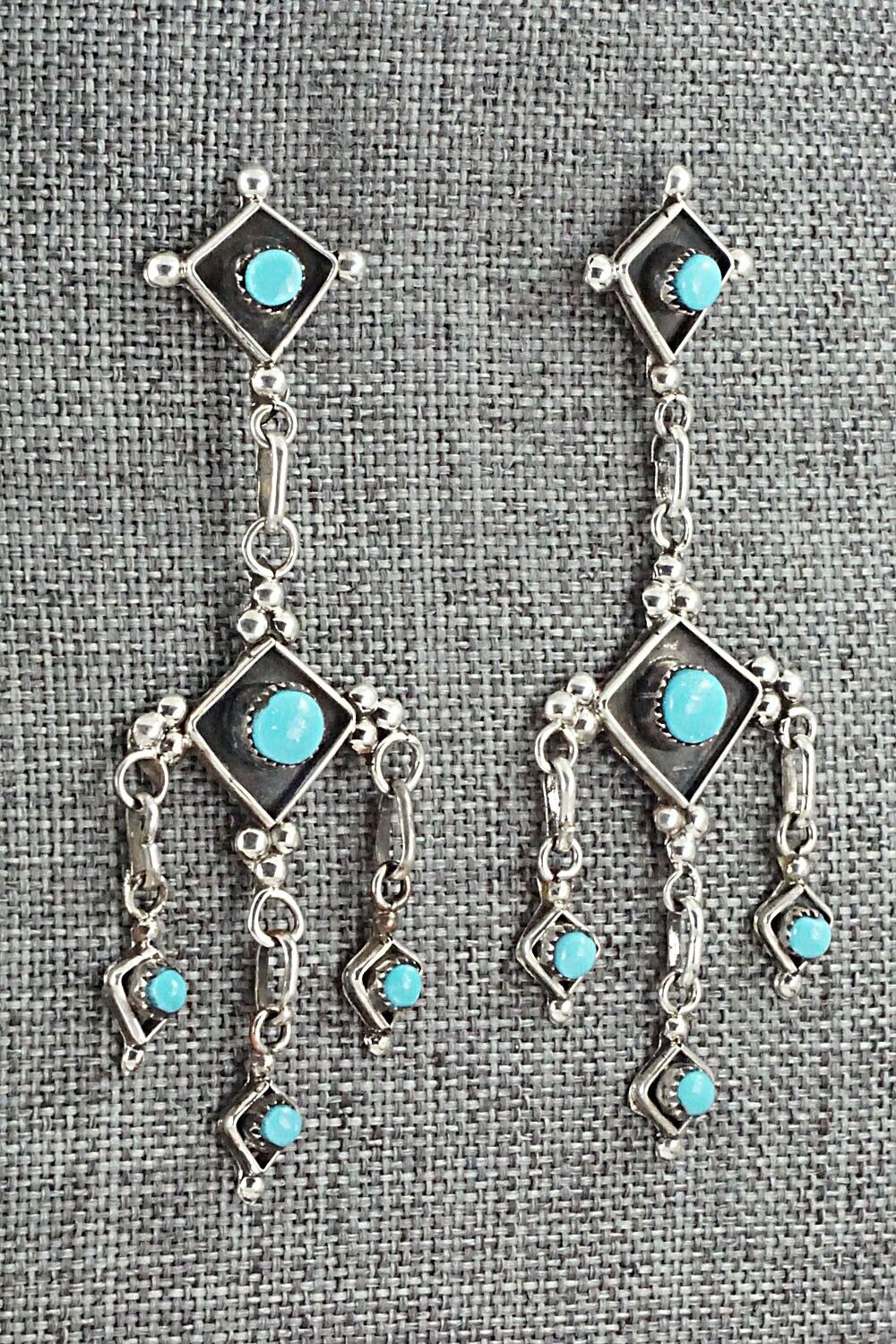 Turquoise & Sterling Silver Earrings - Verdie Booqua