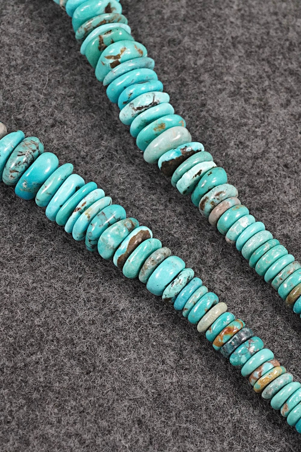 Turquoise & Sterling Silver Necklace 22" - Doreen Jake