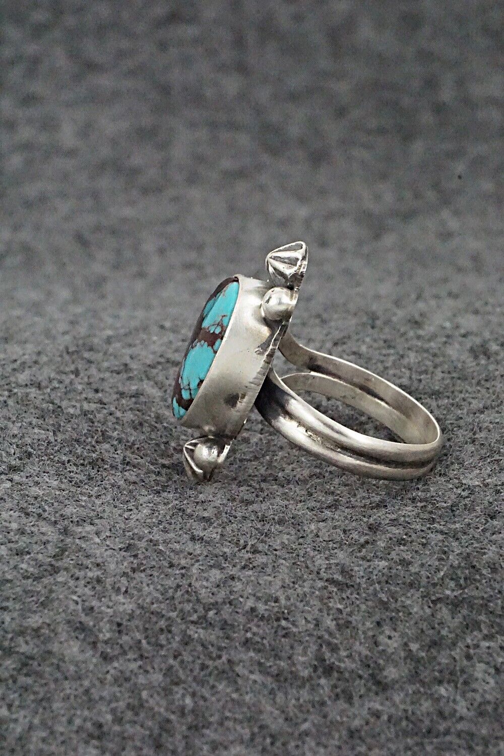 Turquoise & Sterling Silver Ring - Darrin Livingston - Size 7 Adj.