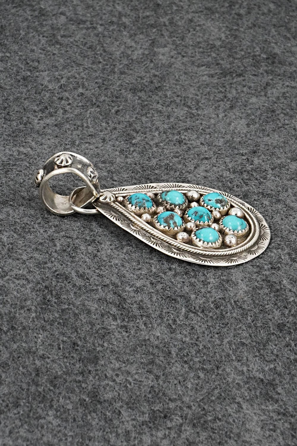 Turquoise & Sterling Silver Pendant - Priscilla Reeder
