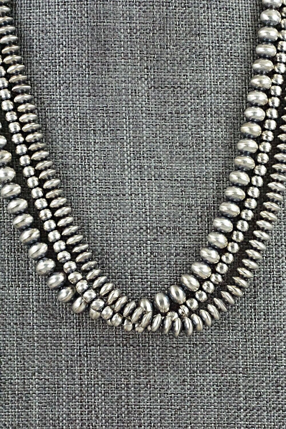 Sterling Silver Navajo Pearl Necklace 18" - Dorinda Mariano