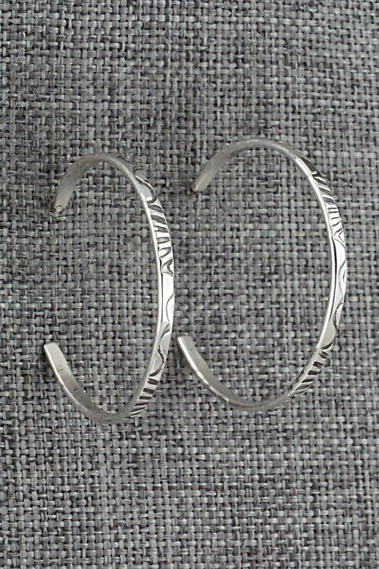 Sterling Silver Hoop Earrings - Elaine Tahe