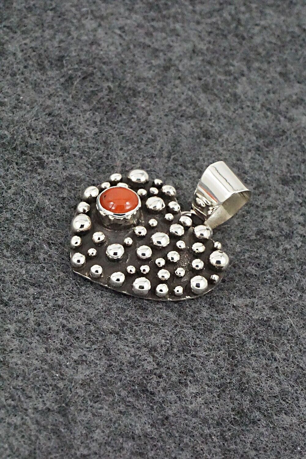 Coral & Sterling Silver Pendant - Raymond Coriz