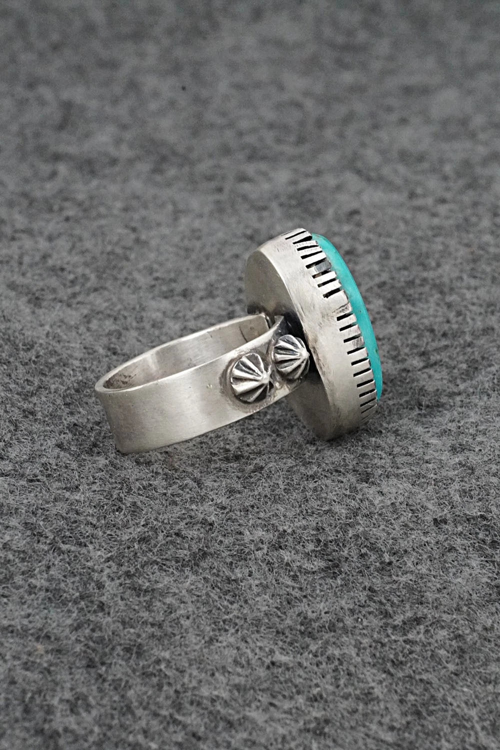 Turquoise & Sterling Silver Ring - Darrin Livingston - Size 8