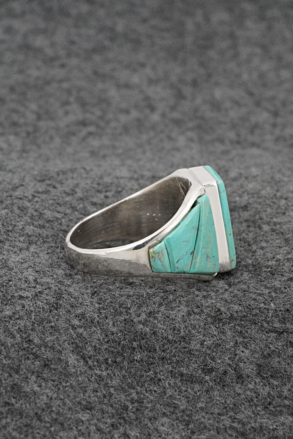 Turquoise & Sterling Silver Ring - Bevis Tsadiasi - Size 12