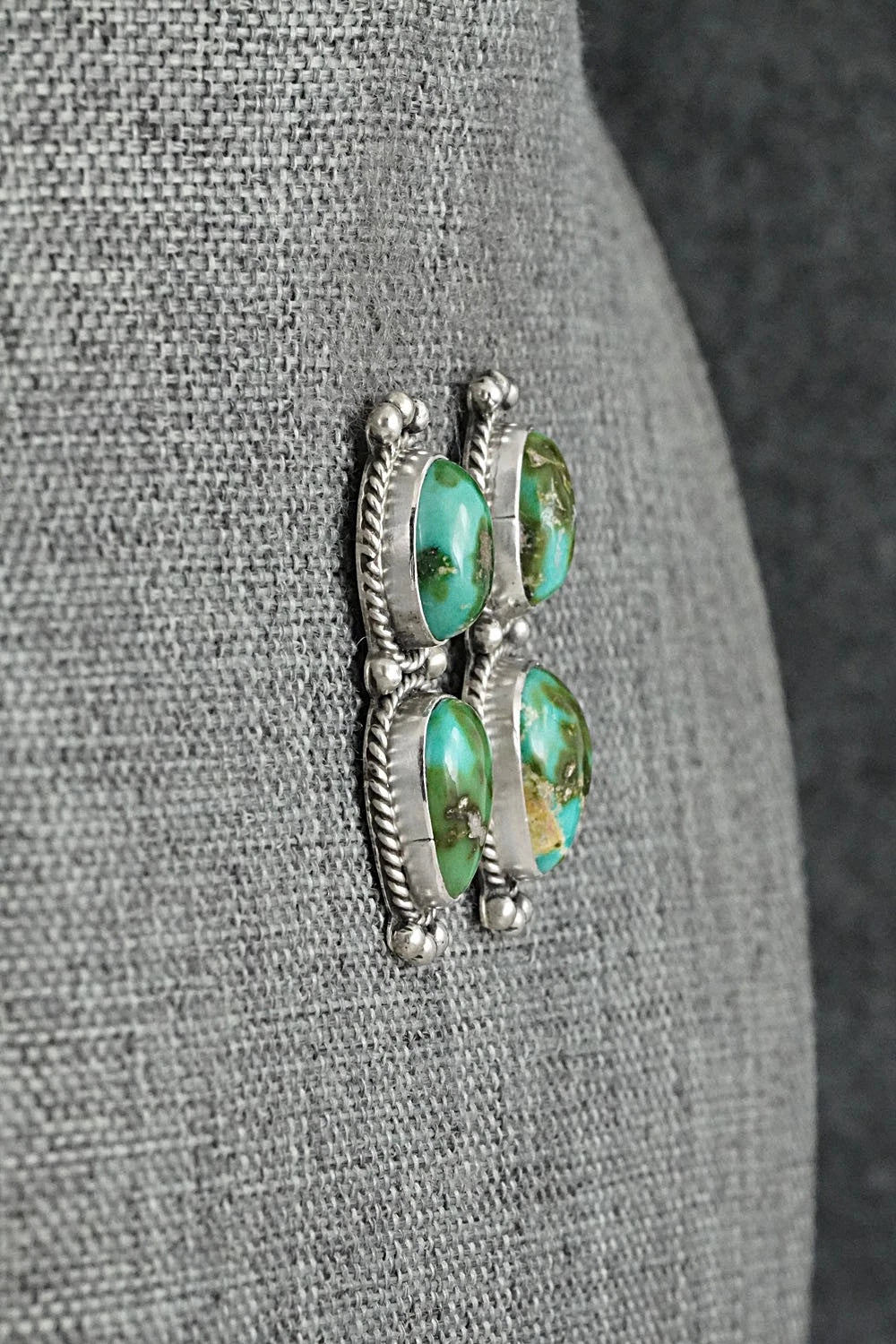 Turquoise & Sterling Silver Earrings - Rena Begay