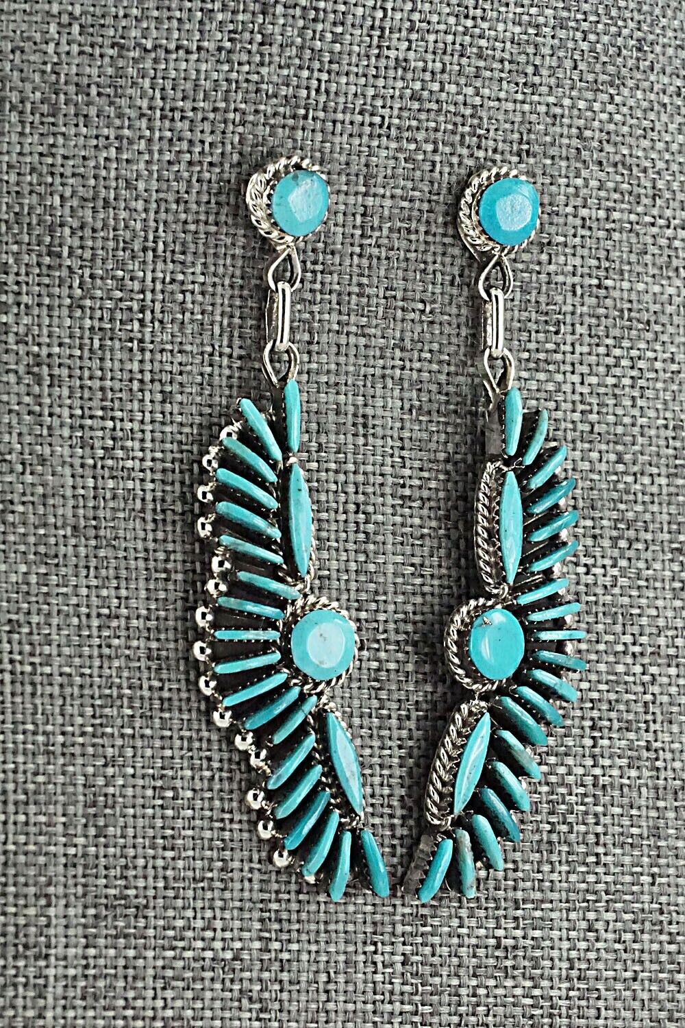 Turquoise & Sterling Silver Earrings - Edmund Cooeyate