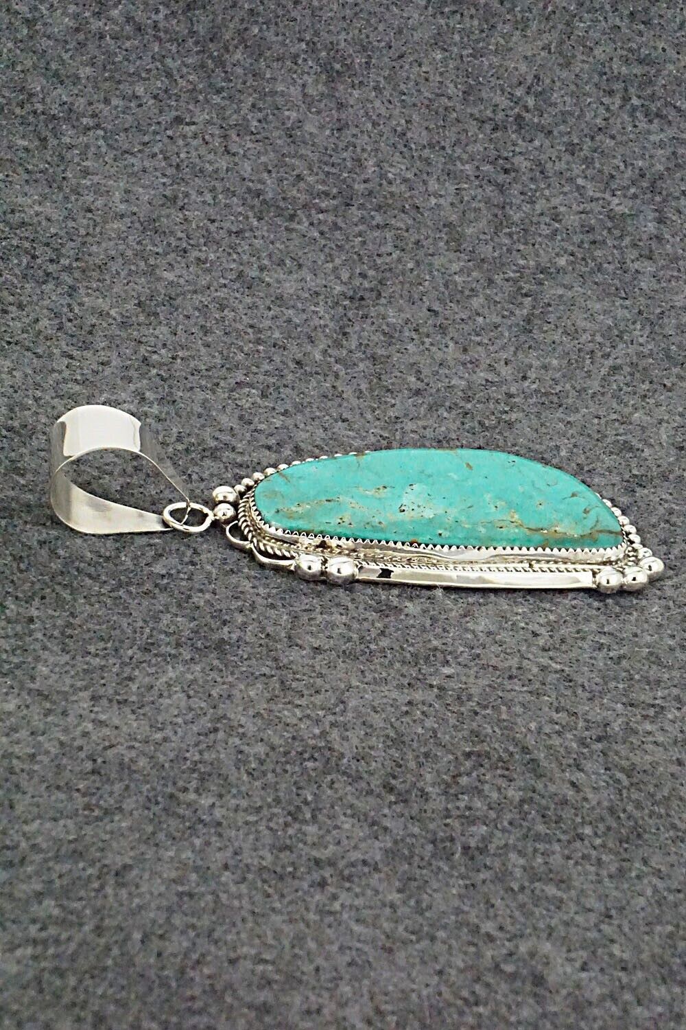 Turquoise and Sterling Silver Pendant - Leslie Nez