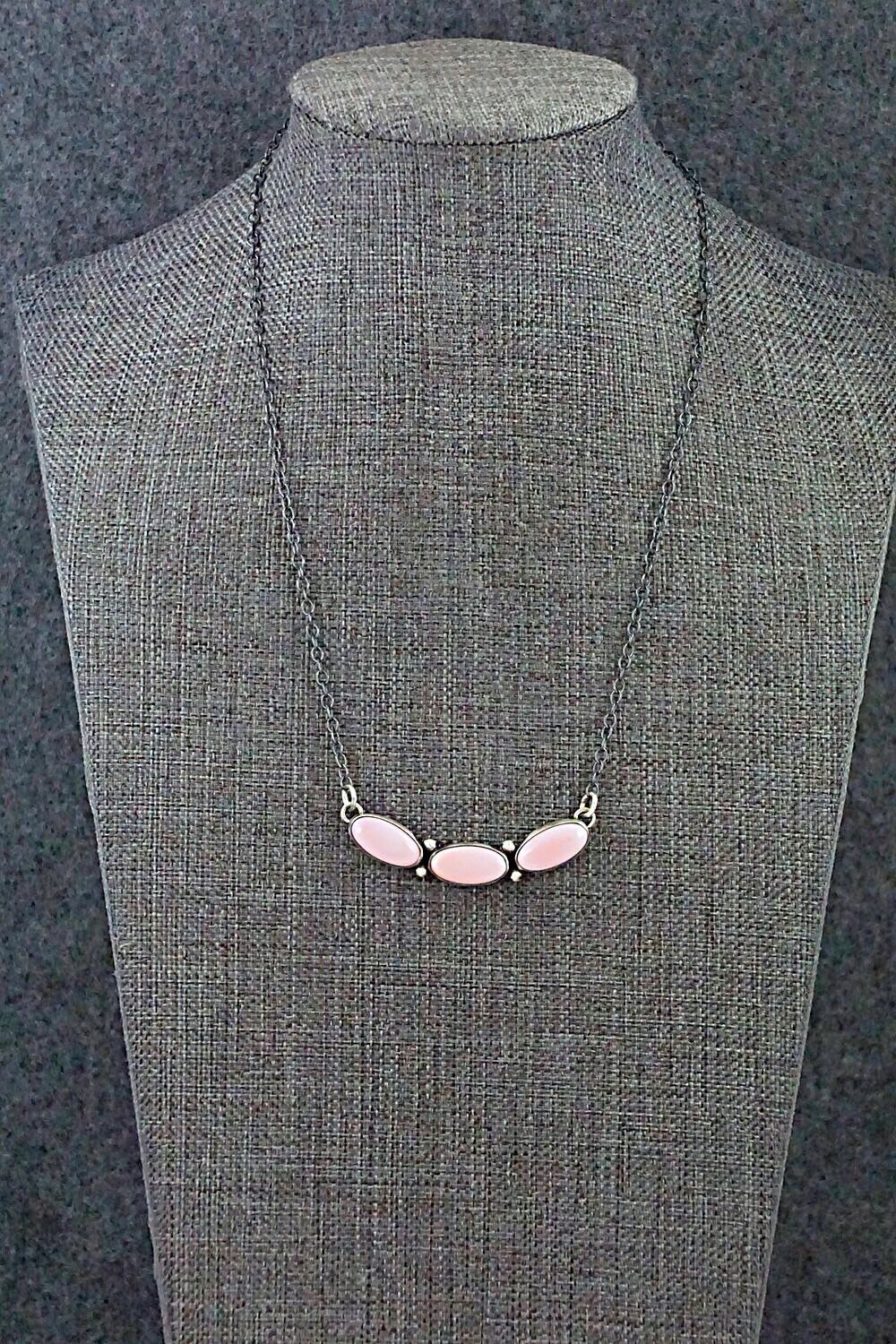 Pink Conch Shell & Sterling Silver Necklace - Loretta Delgarito
