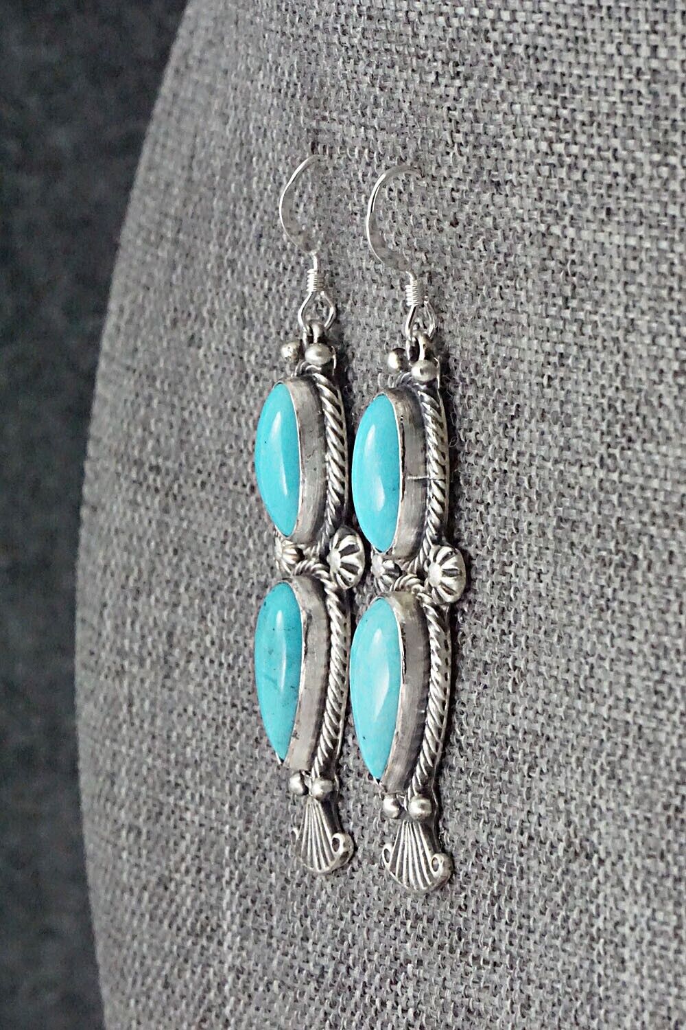 Turquoise & Sterling Silver Earrings - Verley Betone