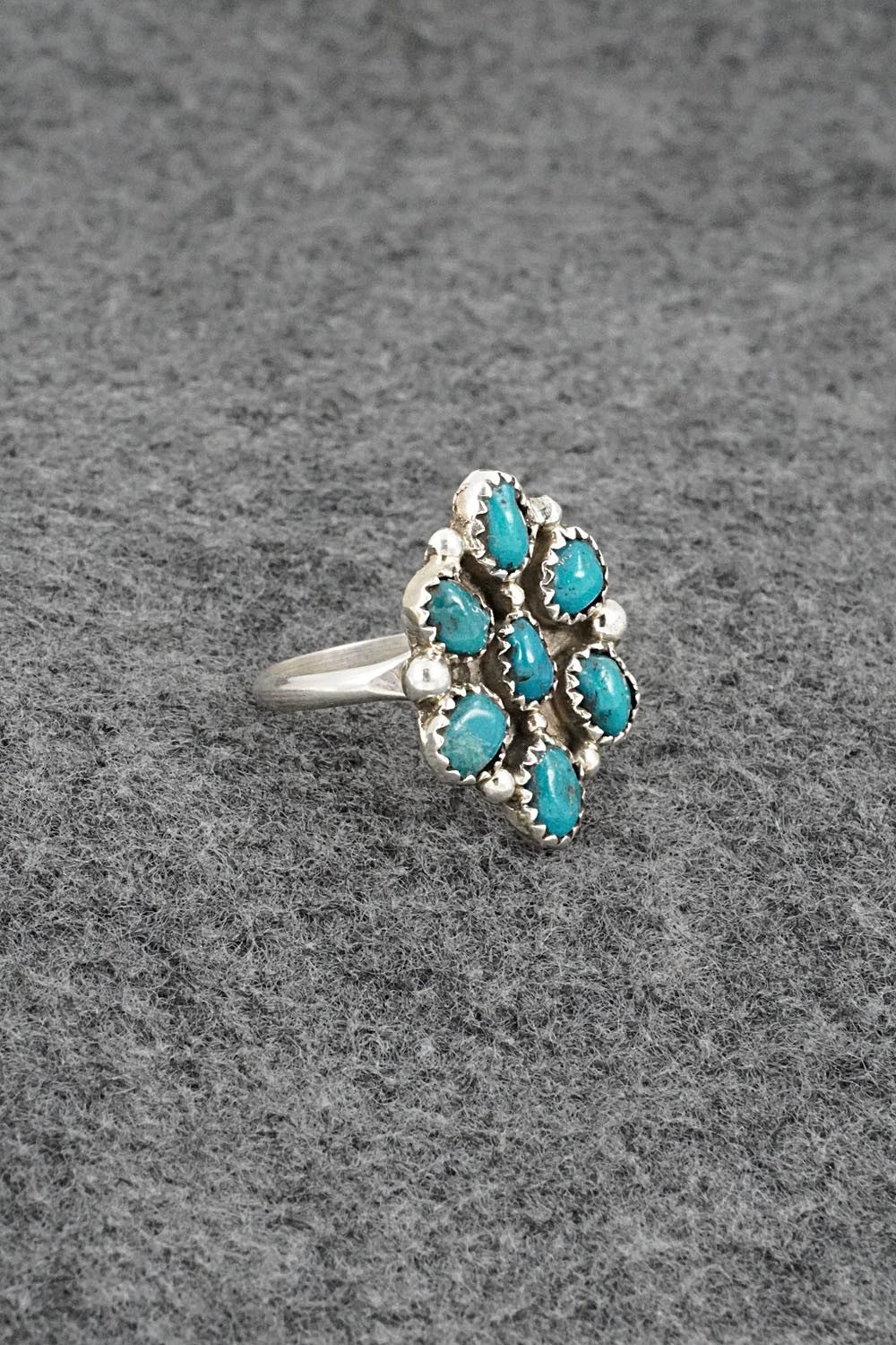 Turquoise & Sterling Silver Ring - Priscilla Reeder - Size 8.5