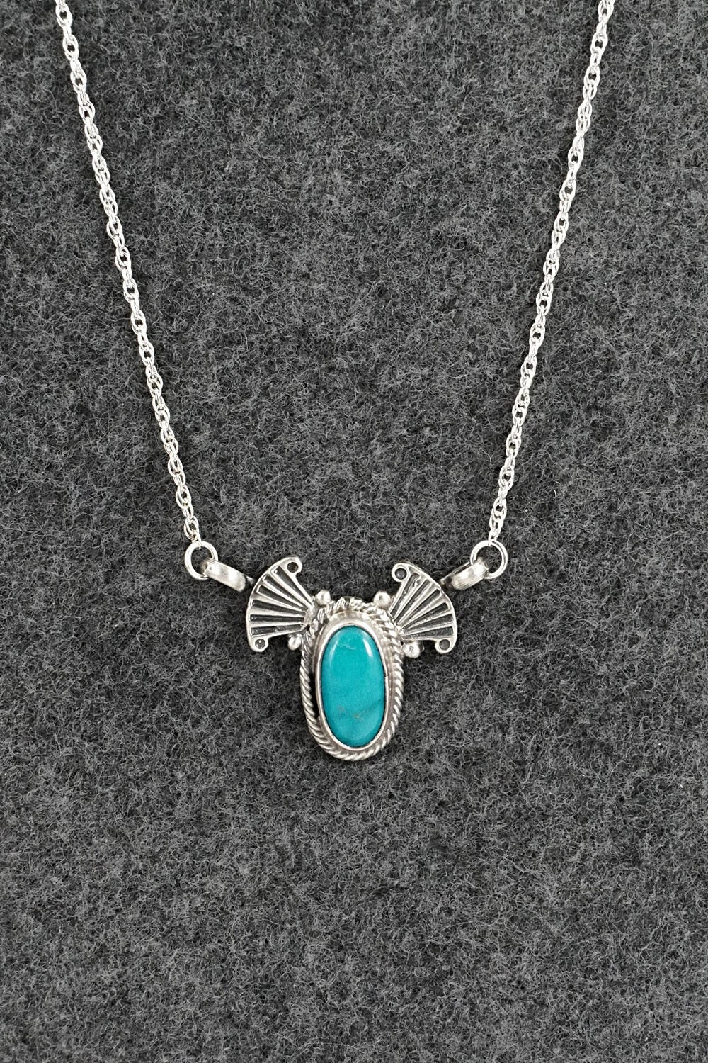 Turquoise & Sterling Silver Necklace - Verley Betone
