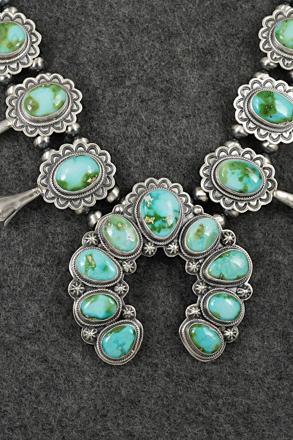 Turquoise & Sterling Silver Squash Blossom Set - Randy Boyd