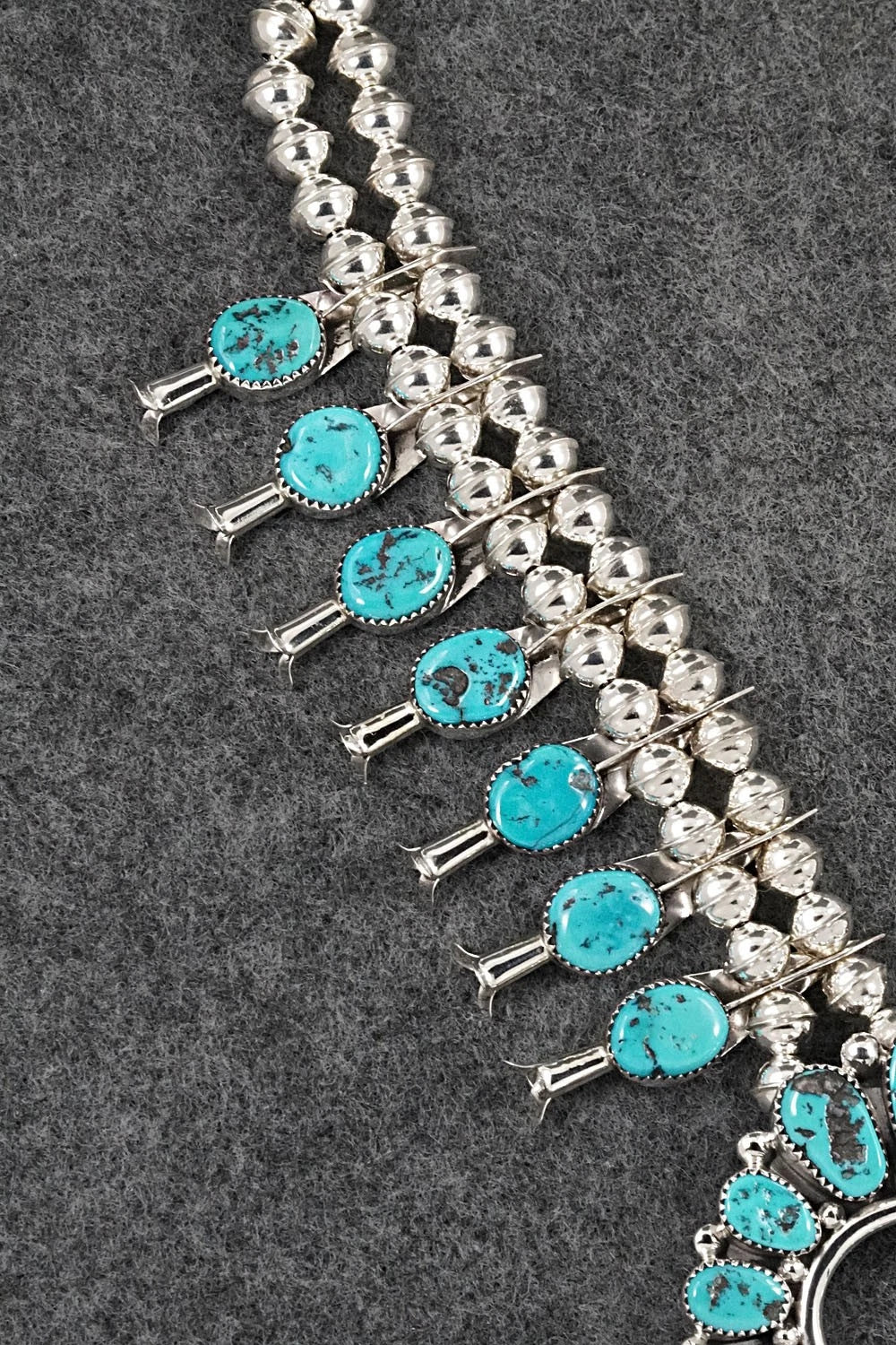 Turquoise & Sterling Silver Squash Blossom Set - Califreda Roanhorse