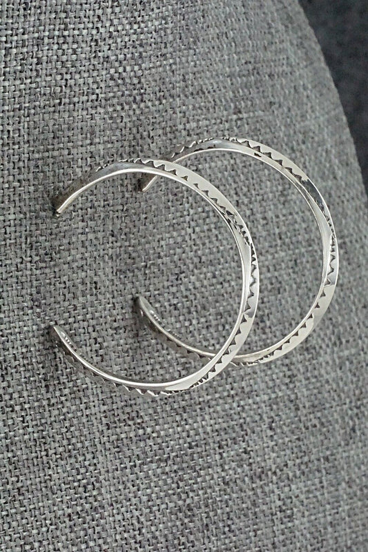 Sterling Silver Hoop Earrings - Elaine Tahe