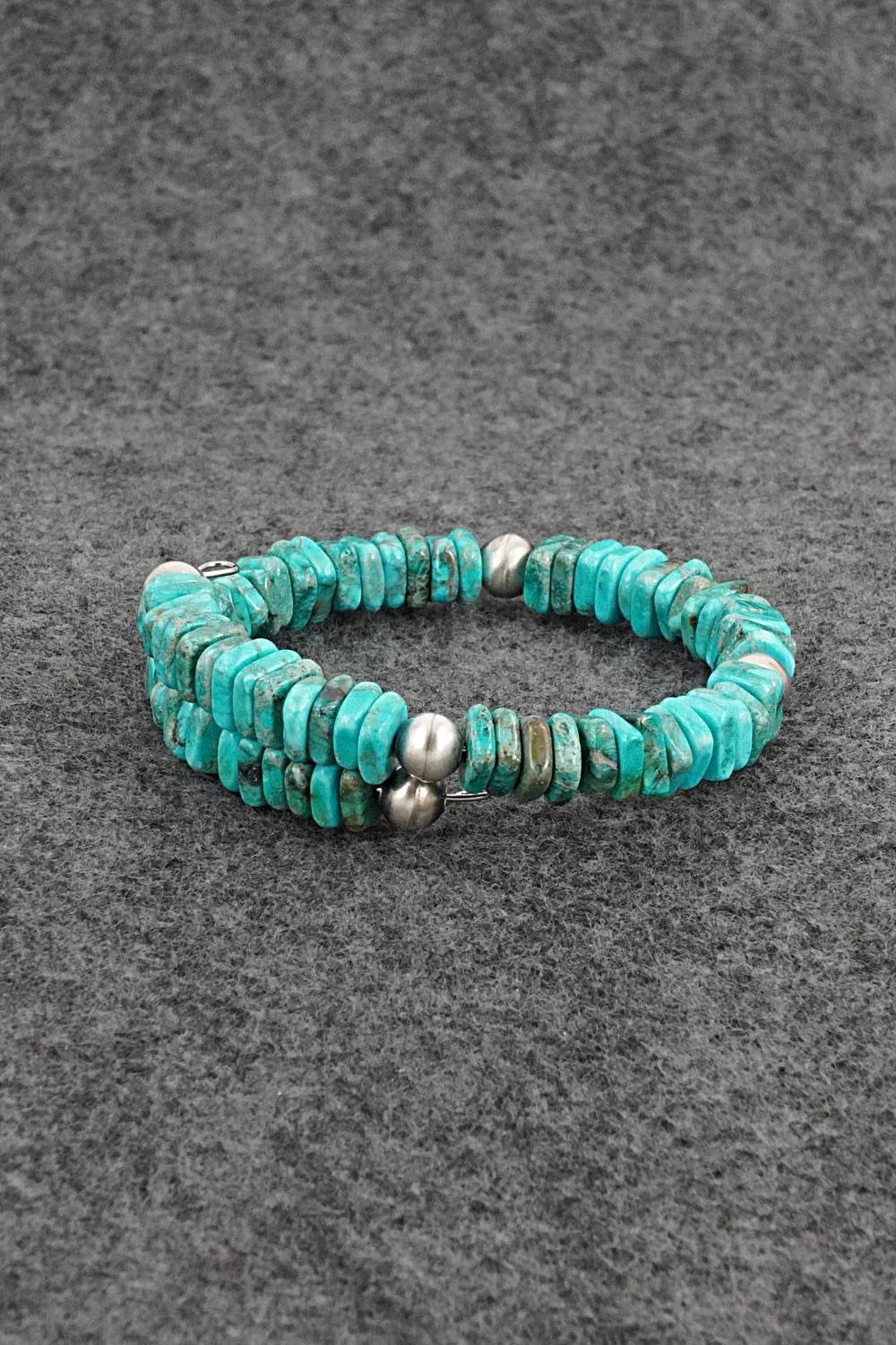 Turquoise & Sterling Silver Bracelet - Doreen Jake