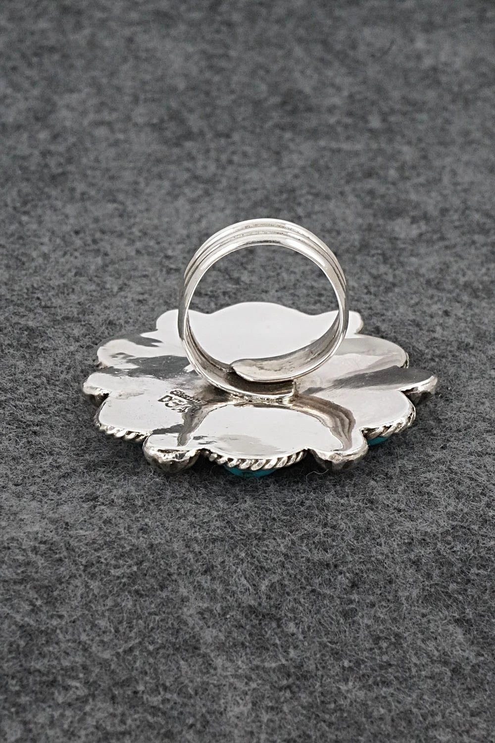 Turquoise & Sterling Silver Ring - Darius Arviso - Size 8, Adj.
